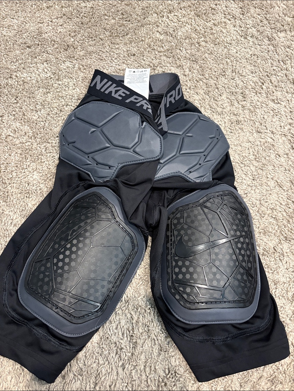 Nike Black and Gray Youth Protective Compression Shorts
